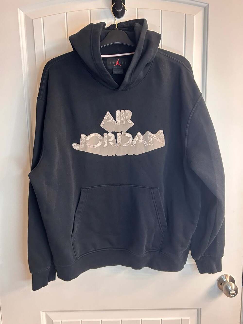 Air Jordan Men's Fleece Graphic Pullover Hoodie XL Black Reflective Print